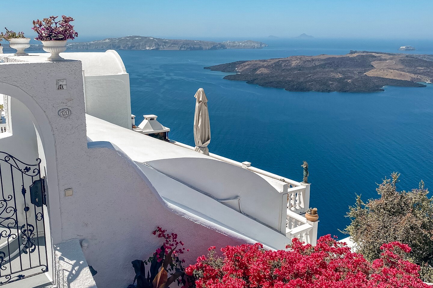 View from the hotel in Santorini