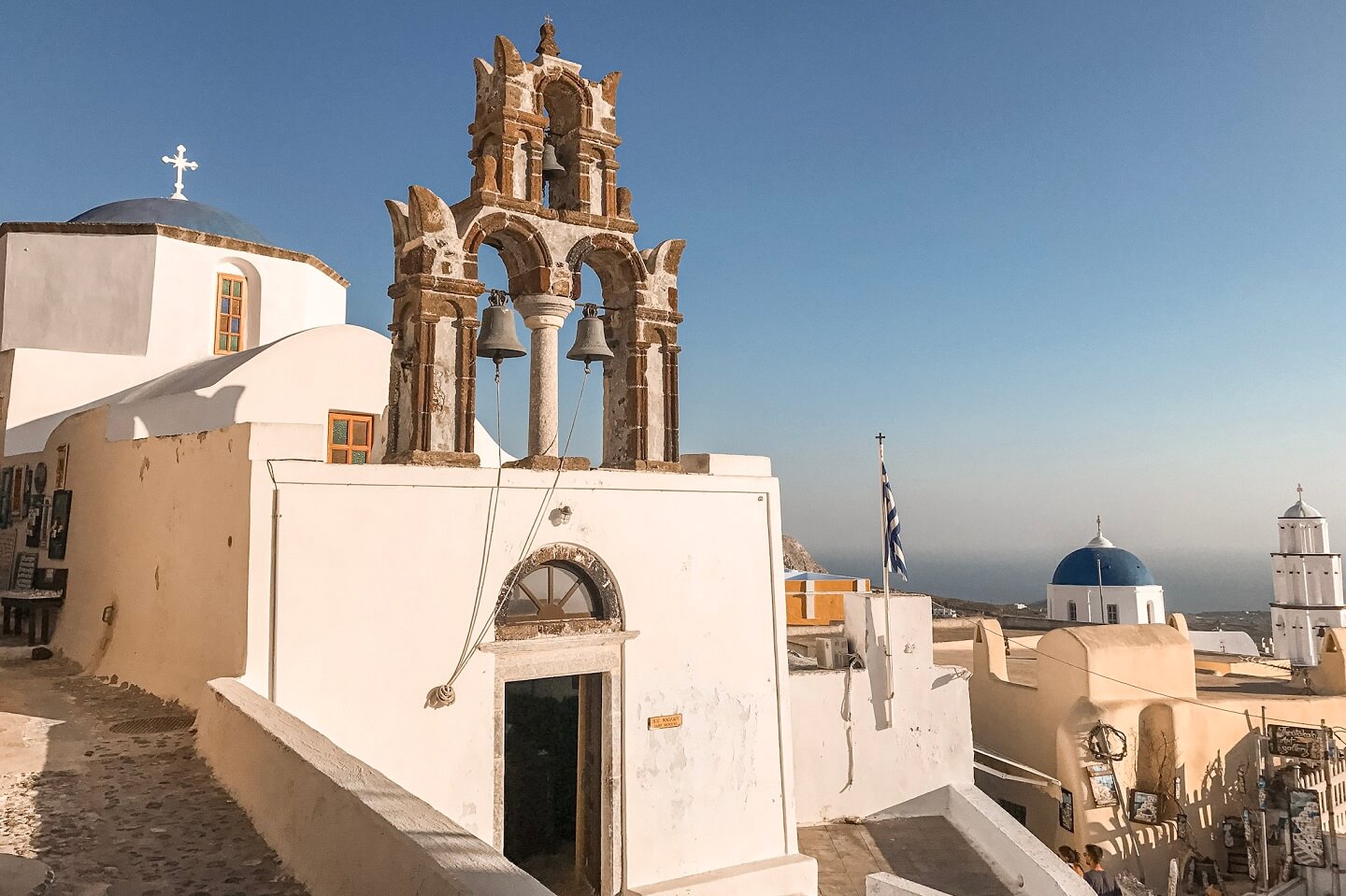 Church in Pyrgos village in Santorini, Greece