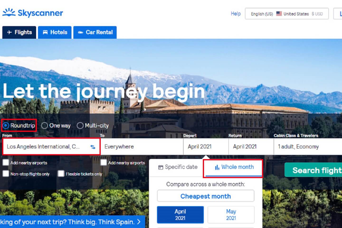 find cheap flights skyscanner