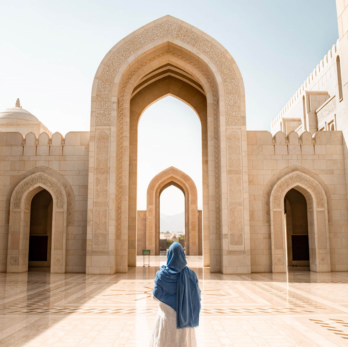 Sultan Qaboos Grand Mosque is a must stop during your Oman road trip
