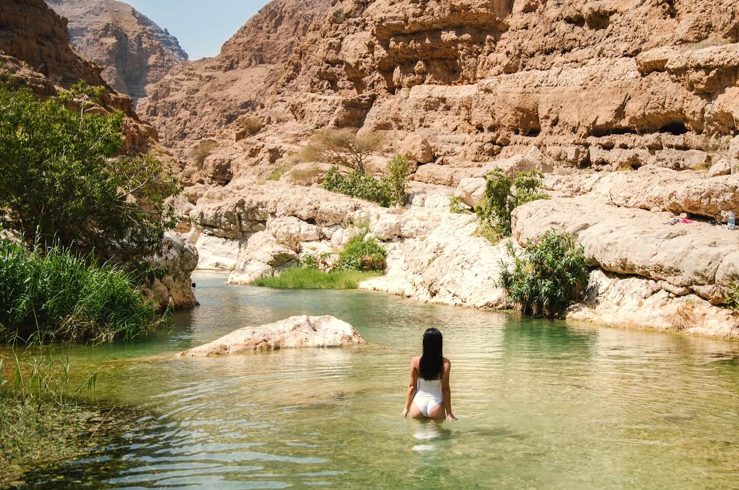 Pool at Wadi Shab one of the top places to visit during Oman road trip