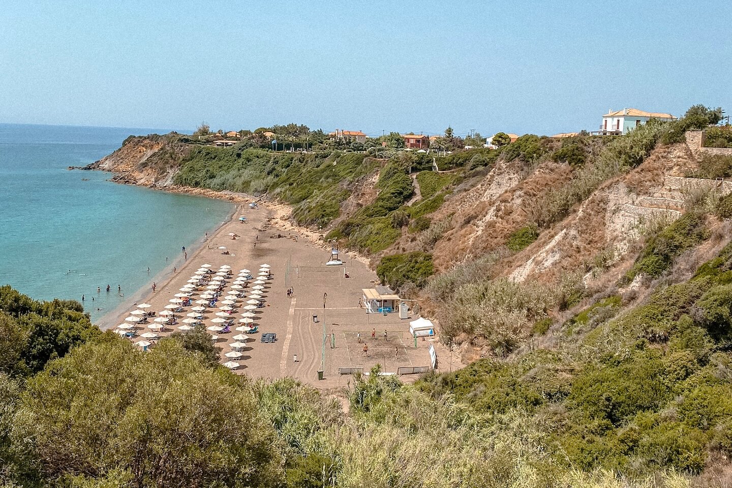 View of black beach in Kefalonia