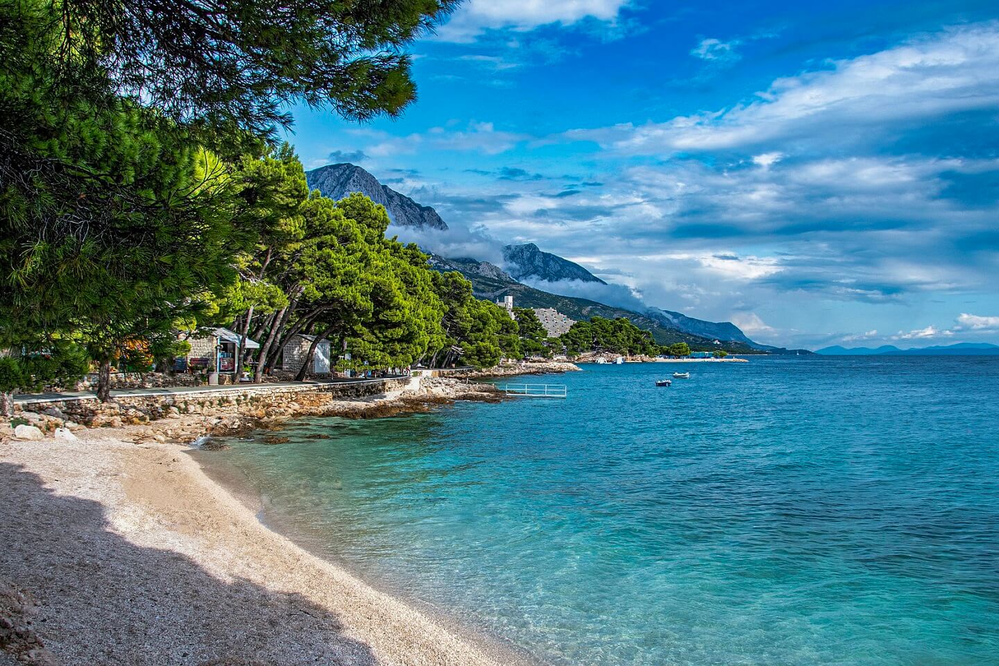 Pebble beach Makarska, Croatia