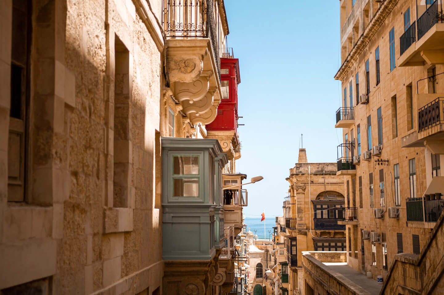 Traditional balconies in Valletta Malta
