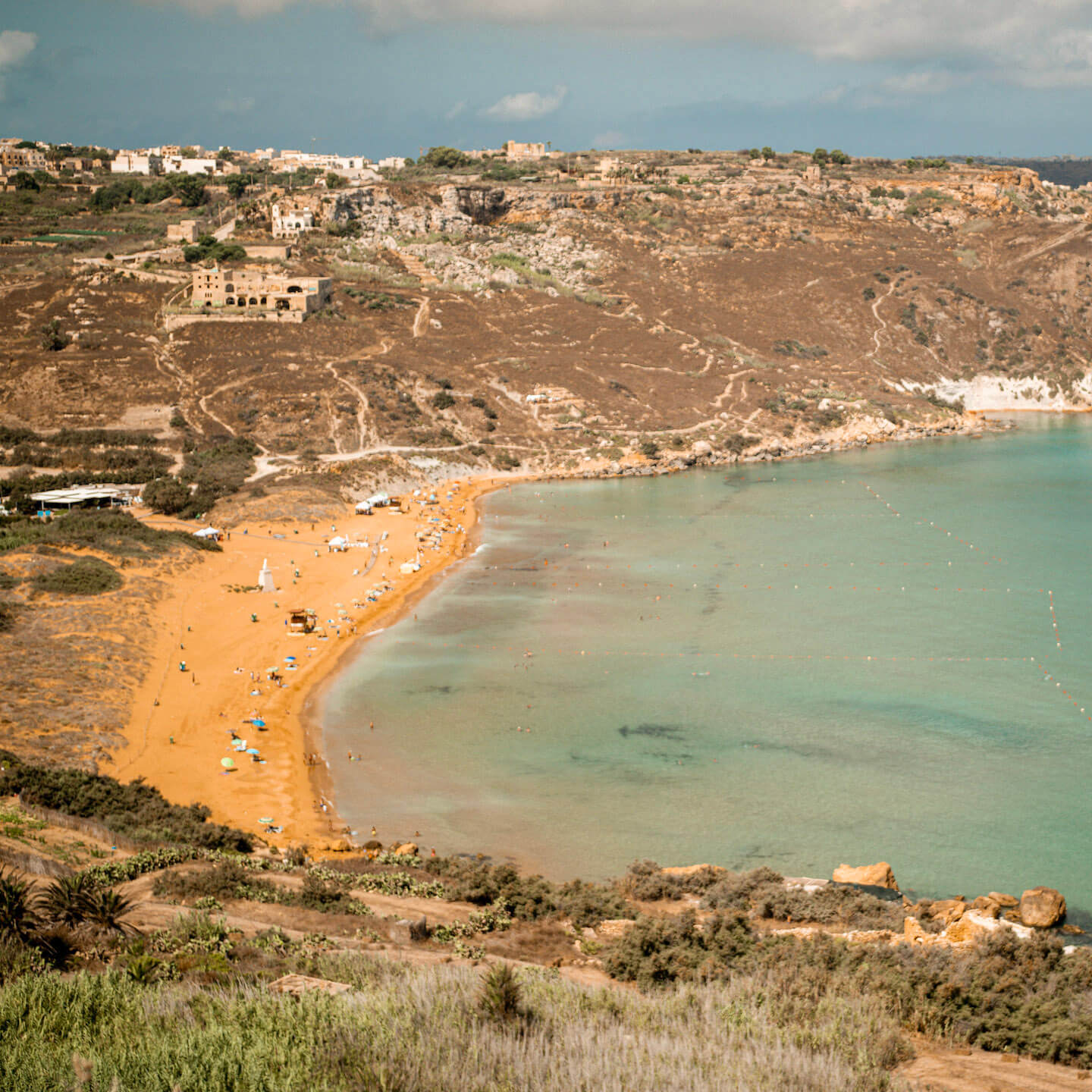 View of Ramla Beach Gozo, Malta