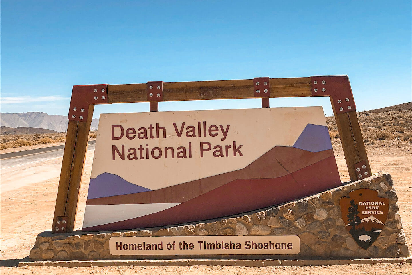 death valley national park welcome sign
