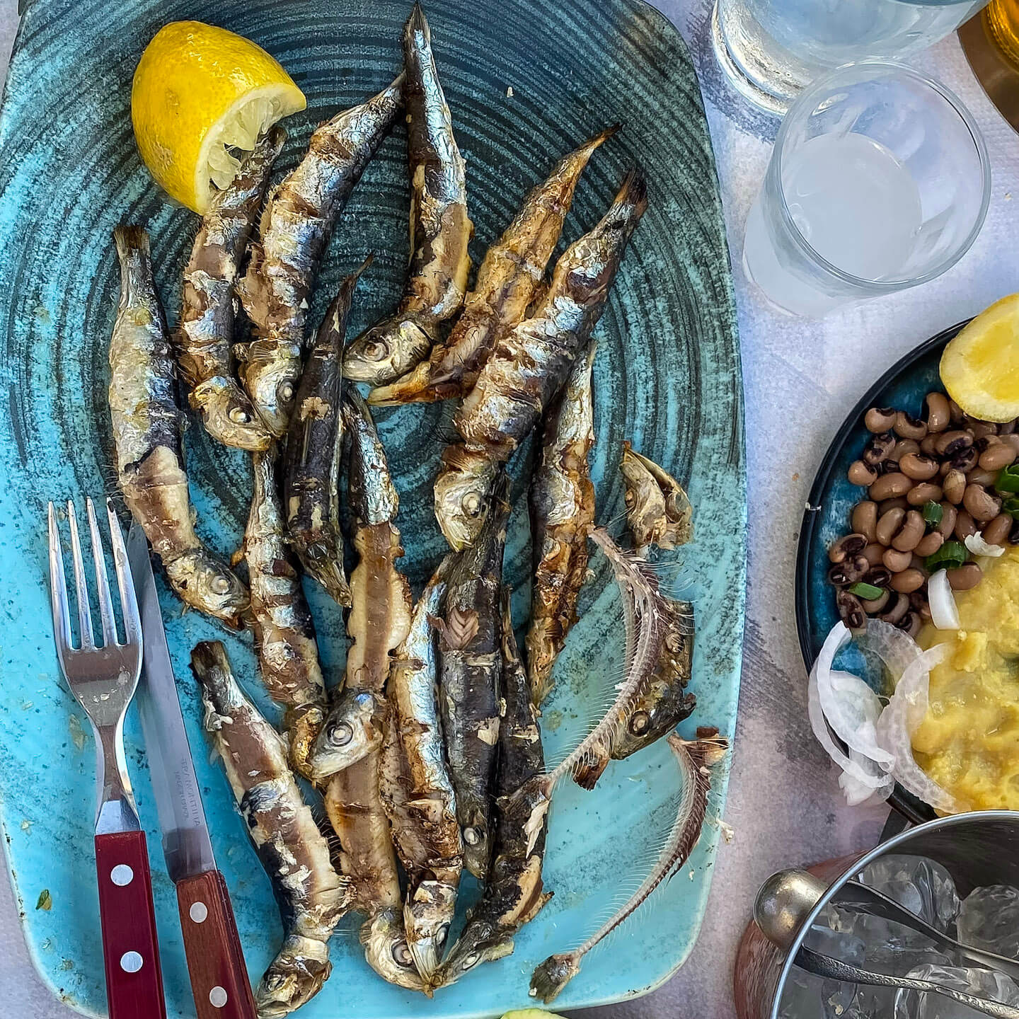 Sardines in Greece Taverna