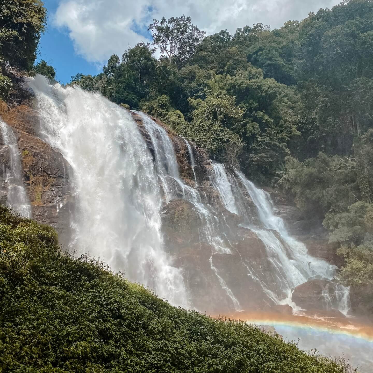 Wateterfalls with rainbow at Doi Inthanon National Park