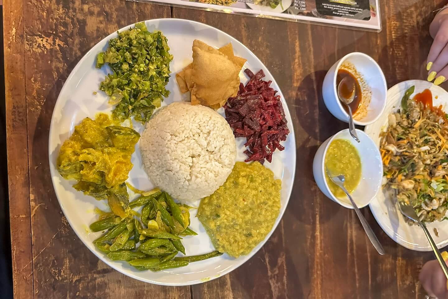 Traditional rice and curry in Sri Lanka