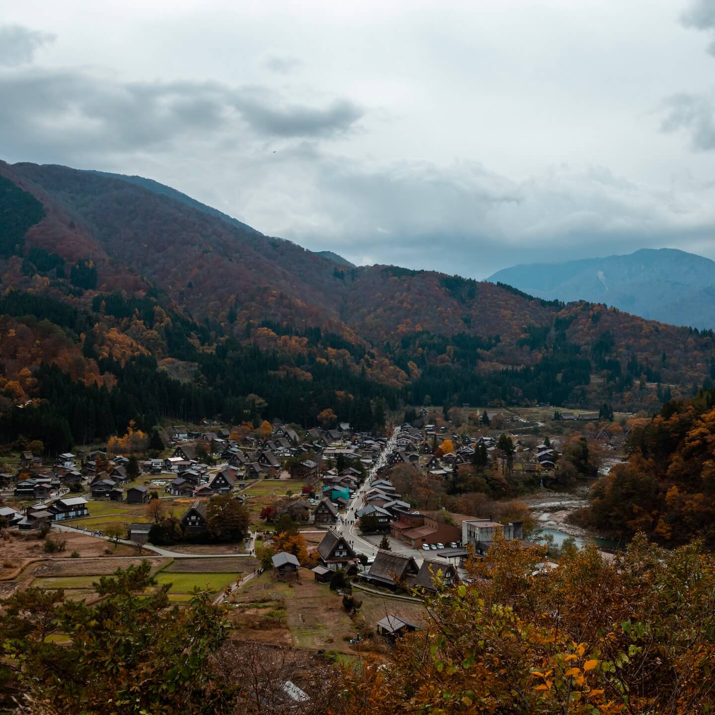 Shirakawa-go Japan view from top 