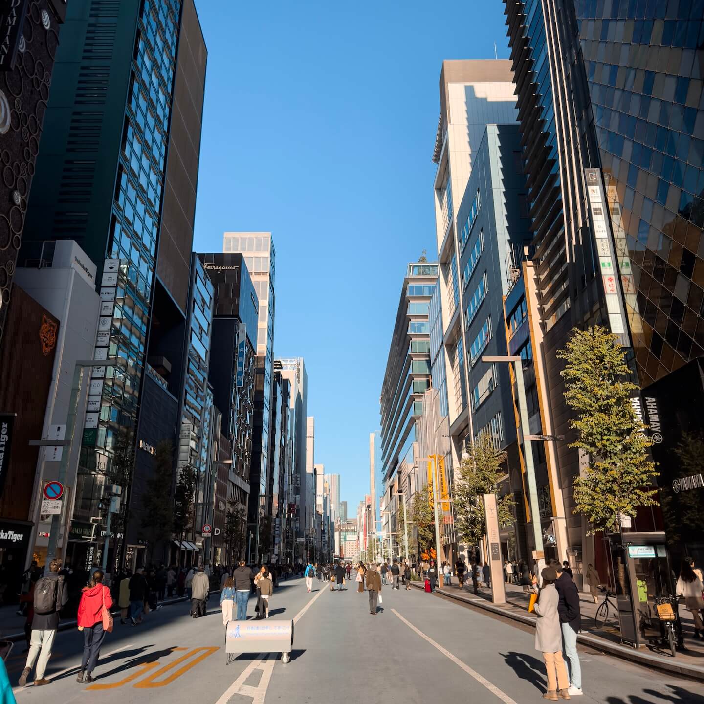 Ginza Tokyo Skyscrapers Shoppins Street