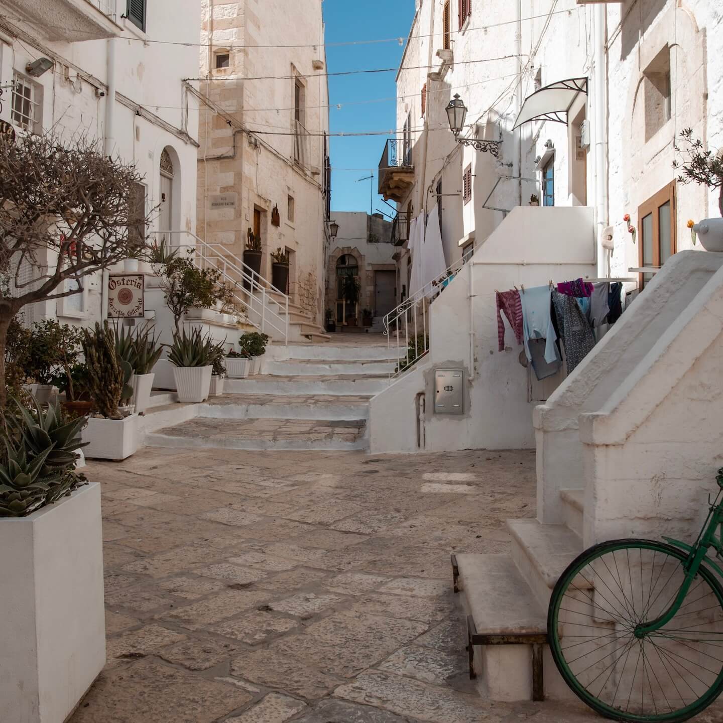 Ostuni white village narrow street